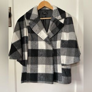 ALYX black and white Buffalo plaid cape-Large
